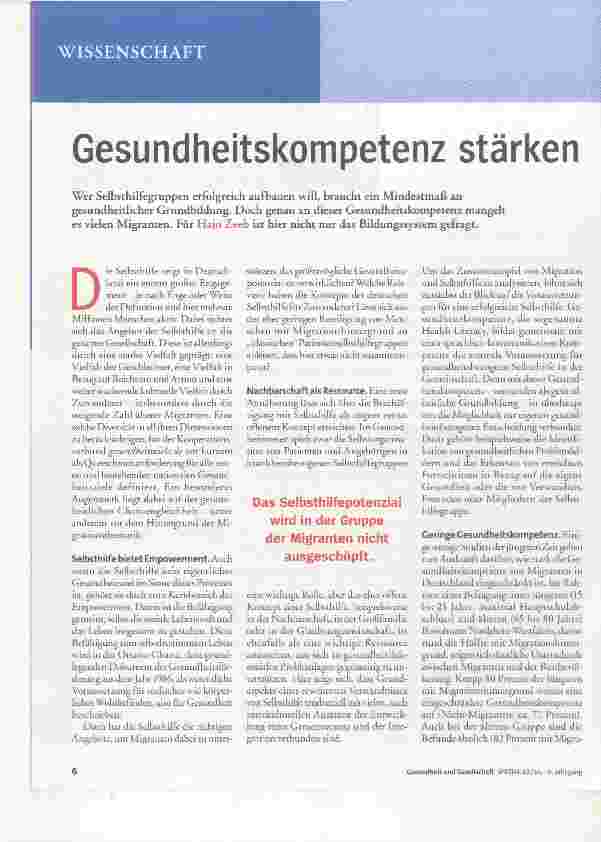 Vorschauseite 1: Gesundheitskompetenz stärken