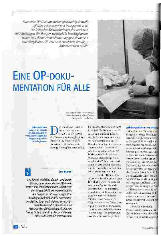 Vorschauseite 1: Eine OP-Dokumentation für alle