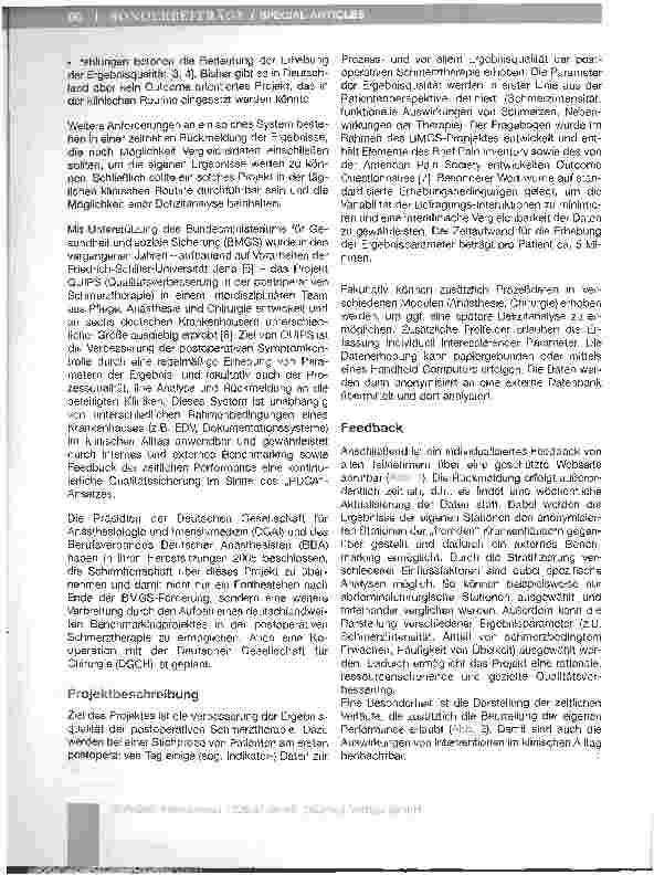 Vorschauseite 2: Qualitätsverbesserung in der postoperativen Schmerztherapie (QUIPS)