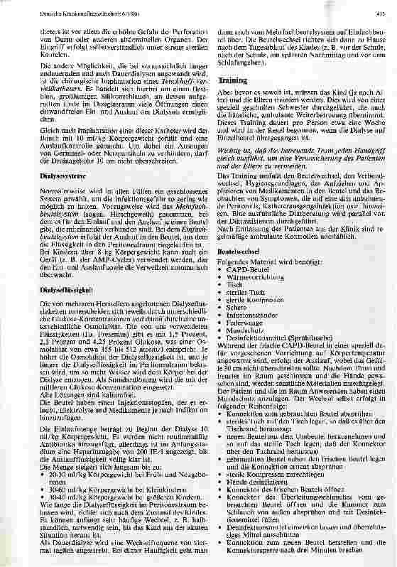Vorschauseite 2: Peritonealdialyse im Kindesalter