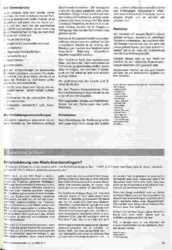 Vorschauseite 3: Ein Schülerprojekt Planung, Organisation und Durchführung einer Fortbildung zum Thema Pneumonieprophylaxe