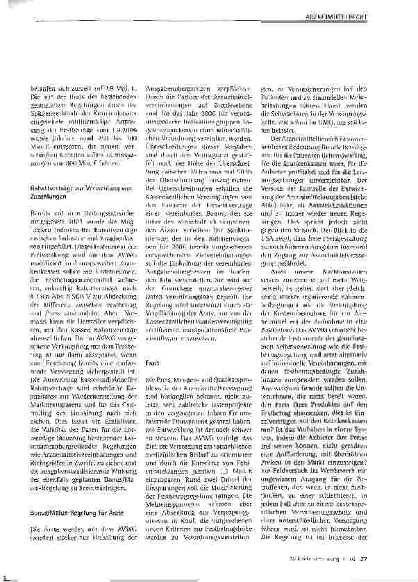 Vorschauseite 3: Wirtschaftlichkeitder Arzneimittelversorgung:Was bringt das AVWG?