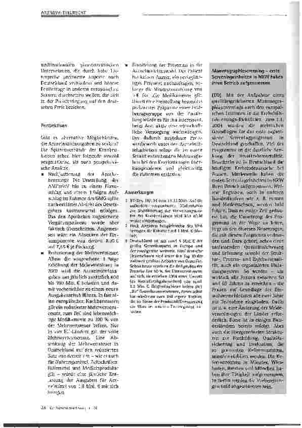 Vorschauseite 4: Wirtschaftlichkeitder Arzneimittelversorgung:Was bringt das AVWG?