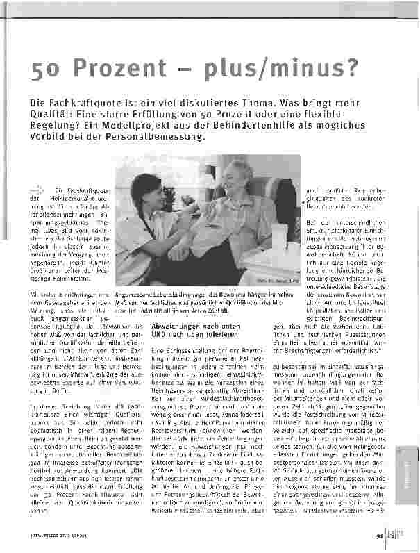 Vorschauseite 1: 50 Prozent - plus/minus?