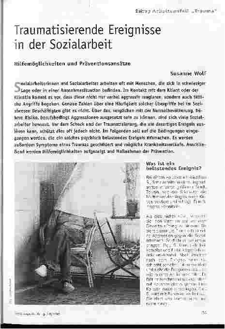 Vorschauseite 1: Traumatisierende Ereignisse in der Sozialarbeit