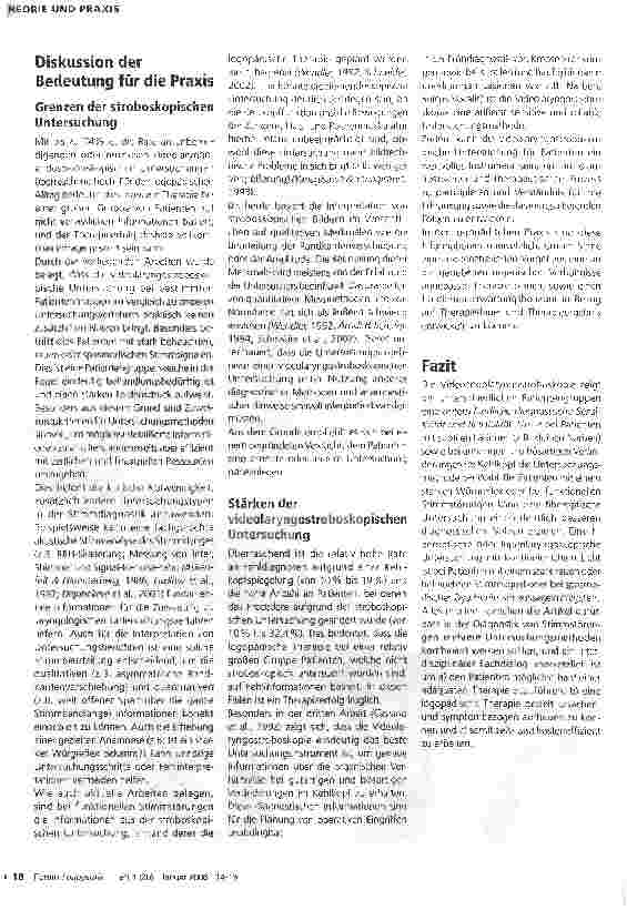Vorschauseite 5: Vorund Nachteile der stroboskopischen Kehlkopfuntersuchung im Hinblick auf die Planung der logopädischen Therapie