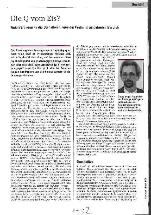 Vorschauseite 1: Die Q vom Eis? Anforderungen an die Dienstleistungen der Profis im ambulanten Bereich