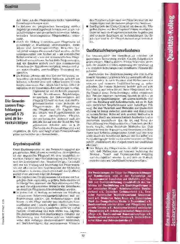 Vorschauseite 4: Die Q vom Eis? Anforderungen an die Dienstleistungen der Profis im ambulanten Bereich