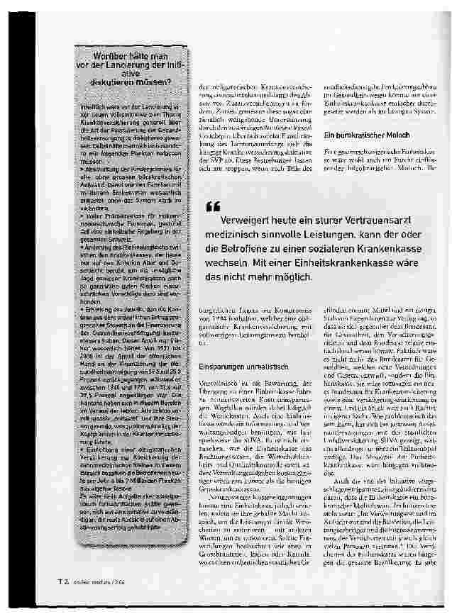 Vorschauseite 3: Kritik an der hängigen Volksinitiative