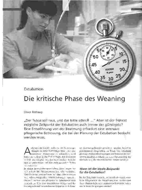 Vorschauseite 1: ExtubationDie kritische Phase des Weaning