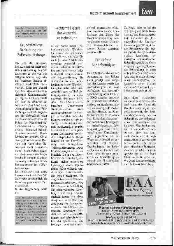 Vorschauseite 3: Konkurrentenschutz in der Krankenhausplanung