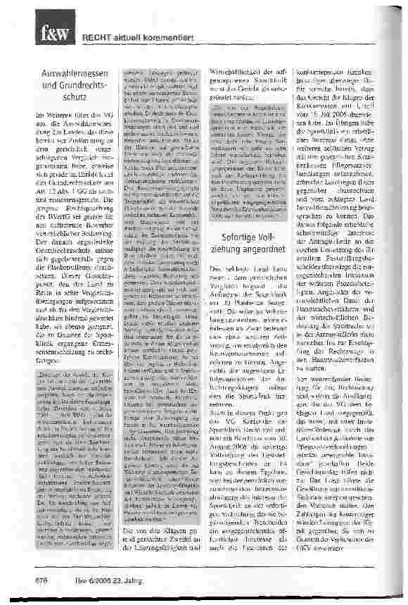 Vorschauseite 4: Konkurrentenschutz in der Krankenhausplanung