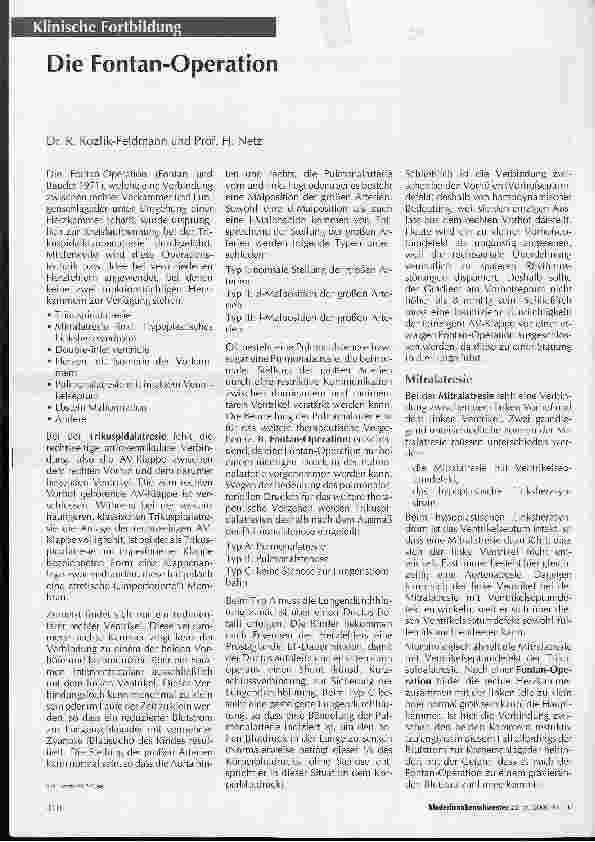 Vorschauseite 1: Die Fontan-Operation