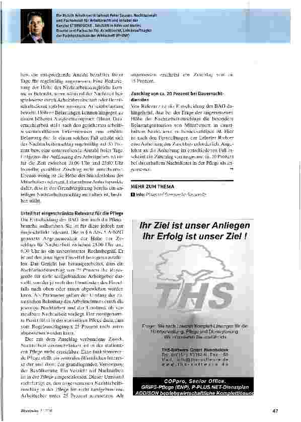 Vorschauseite 2: Nachtarbeit: Was das BAC-Urteil für die Pflege bedeutet
