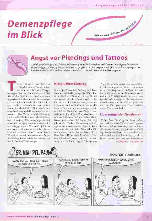 Vorschauseite 1: Angst vor Piercings und Tattoos