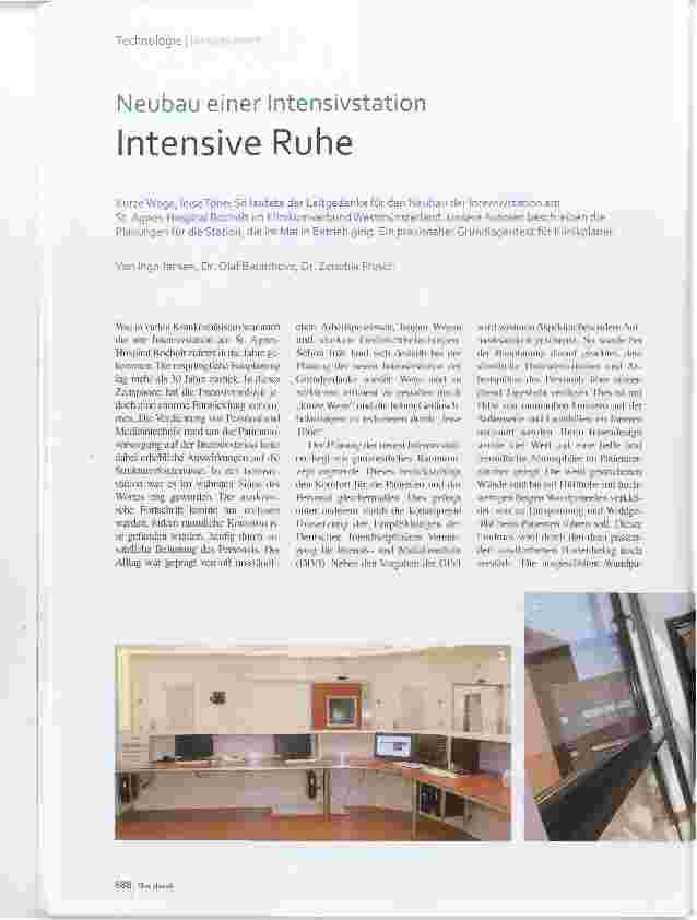Vorschauseite 1: Neubau einer Intensivstation Intensive Ruhe