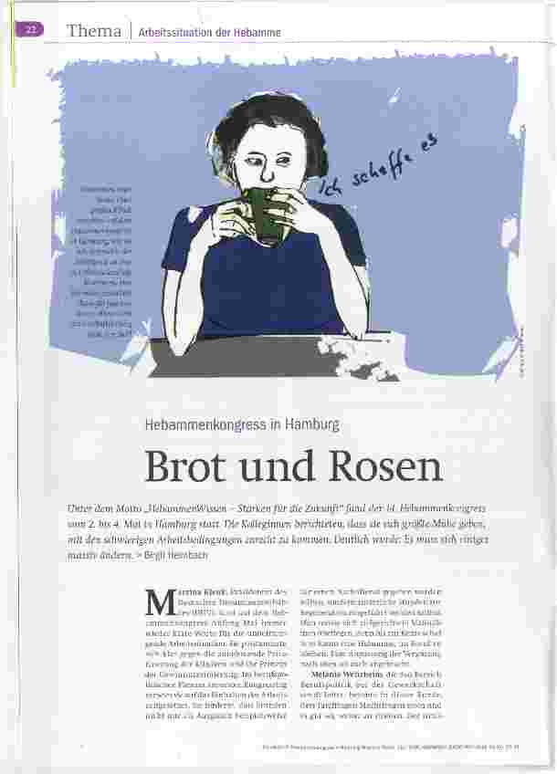 Vorschauseite 1: Hebammenkongress in Hamburg Brot und Rosen