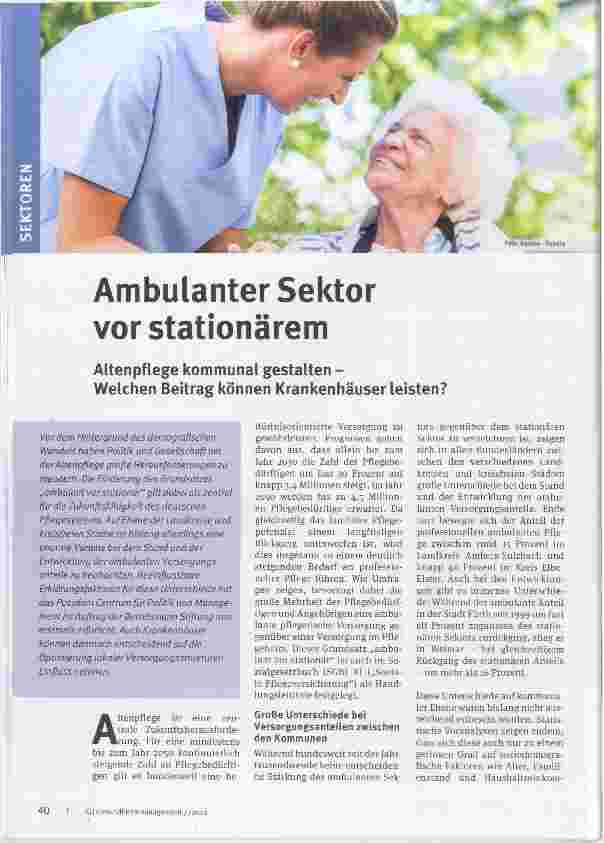 Vorschauseite 1: Ambulanter Sektor vor stationärem