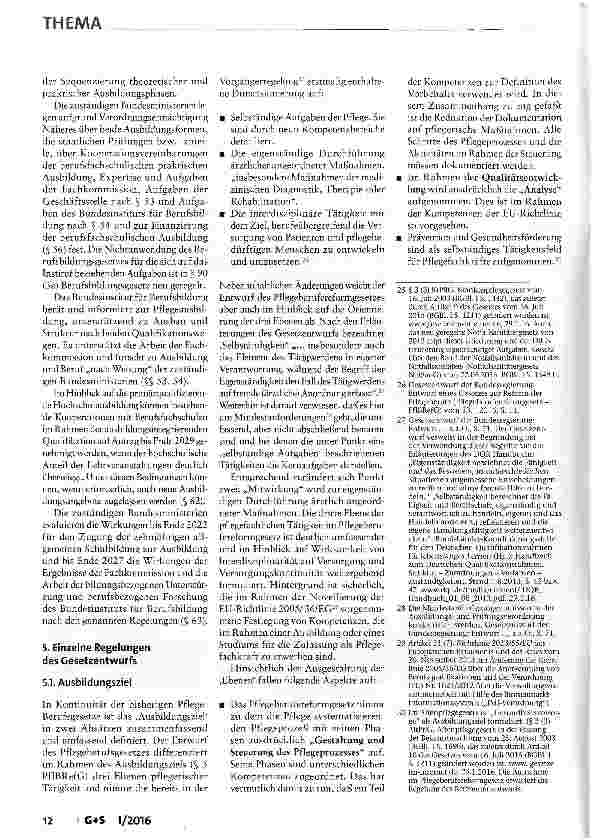 Vorschauseite 5: Die novellierte berufsgesetzliche Regelung der Pflege - Struktur und mögliche Wirkungen