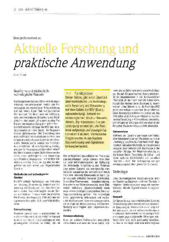Vorschauseite 1: Aktuelle Forschung und praktische Anwendung