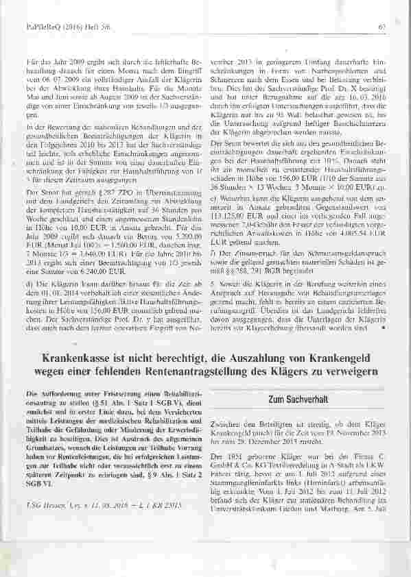 Vorschauseite 1: Krankenkasse ist nicht berechtigt, die Auszahlung von Krankengeldwegen einer fehlenden Rentenantragstellung des Klägers zu verweigern