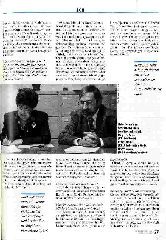 Vorschauseite 2: Mein Wunsch war, anderen nützich zu sein Interview mit ICN-Präsidentin Margretta Styles