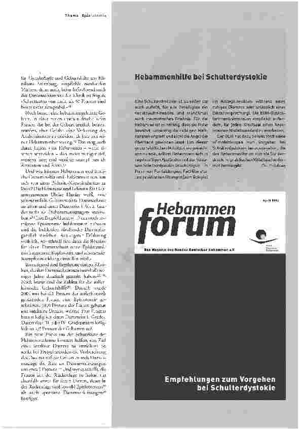 Vorschauseite 5: Darf es etwas mehr sein? Episiotomie