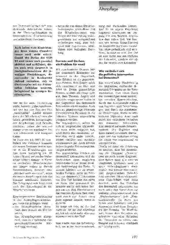 Vorschauseite 2: Palliative Pflege bei demenziell Erkrankten