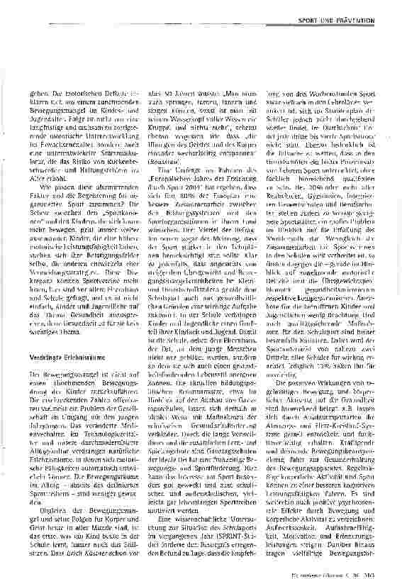 Vorschauseite 2: Bedeutung und Möglichkeitendes Jugendsports für die Gesundheitsprävention