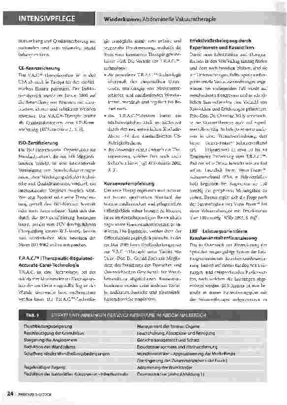 Vorschauseite 3: Die neue Form der Abdominellen Vakuumtherapieim Fokus der therapeutischen und pflegerischen Vernetzung.