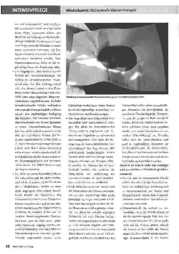Vorschauseite 5: Die neue Form der Abdominellen Vakuumtherapieim Fokus der therapeutischen und pflegerischen Vernetzung.