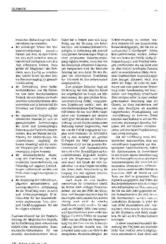 Vorschauseite 2: Einführung der eGK - Stand und Probleme aus der Sicht der Bundesärztekammer