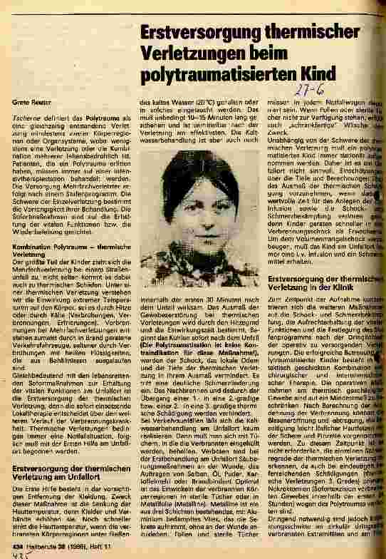 Vorschauseite 1: Erstversorung thermischer Verletzungen beim polytraumatisierten Kind