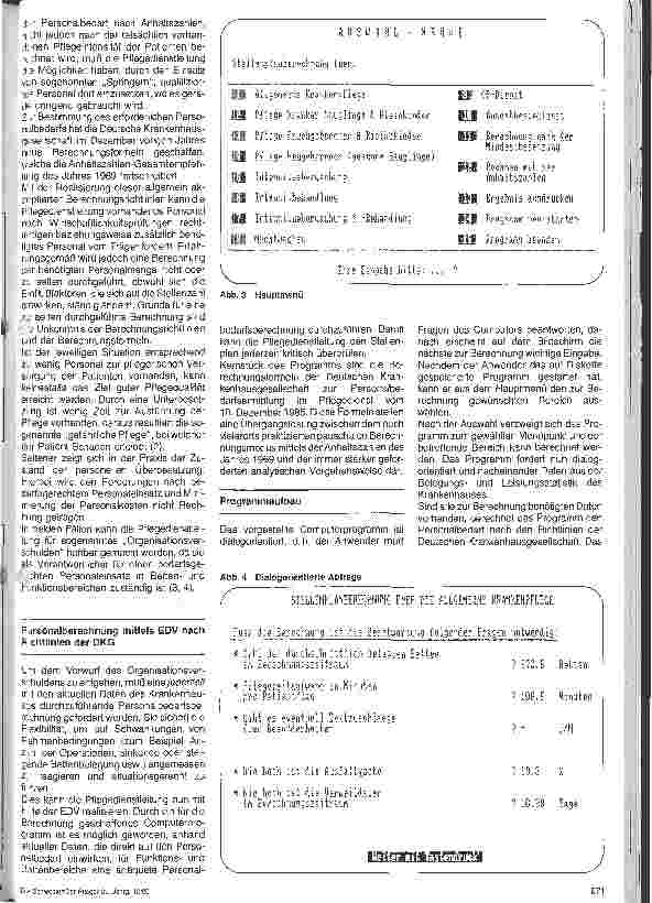 Vorschauseite 2: Elektrische Datenverarbeitung in der Krankenpflege 9. Folge: Personalbedarfsermittlung mit EDV