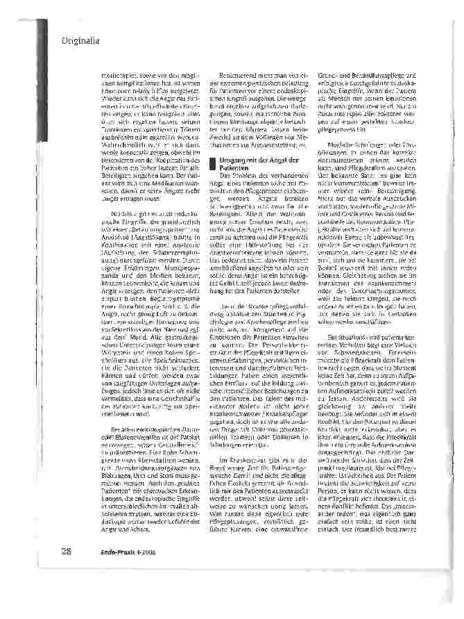 Vorschauseite 4: Die Angst vor dem endoskopischen Eingriff