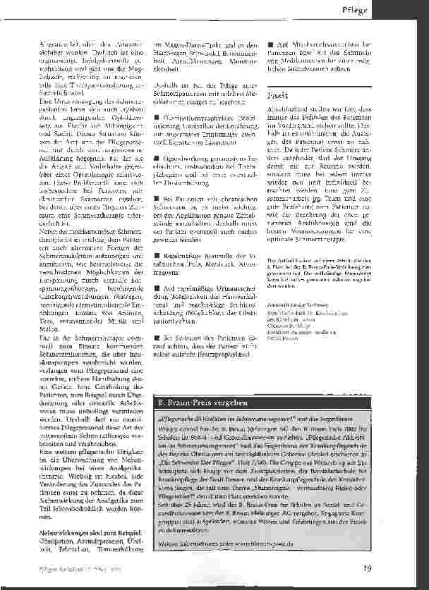 Vorschauseite 4: Dem Schmerz den Schrecken nehmen - Pflegende können viel für Schmerzpatienten tun