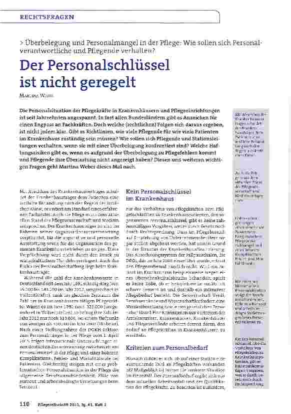Vorschauseite 1: Der Personalschlüssel ist nicht geregelt