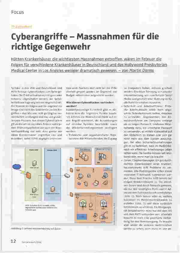 Vorschauseite 1: Cyberangriffe - Massnahmen für die richtige Gegenwehr