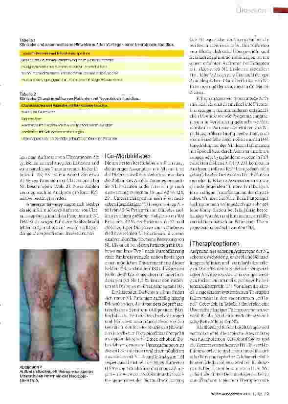 Vorschauseite 2: Necrobiosis lipoidica als seltene Ursache des Ulcus cruris
