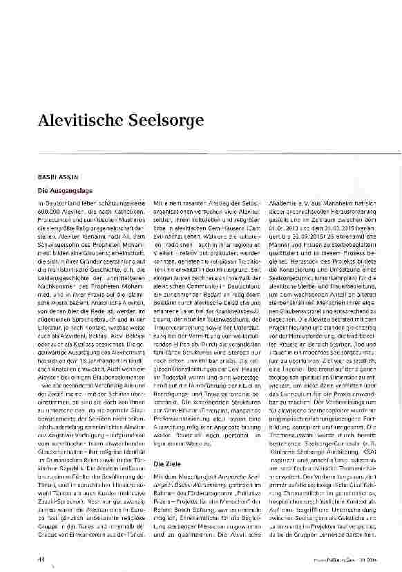 Vorschauseite 1: Alevitische Seelsorge