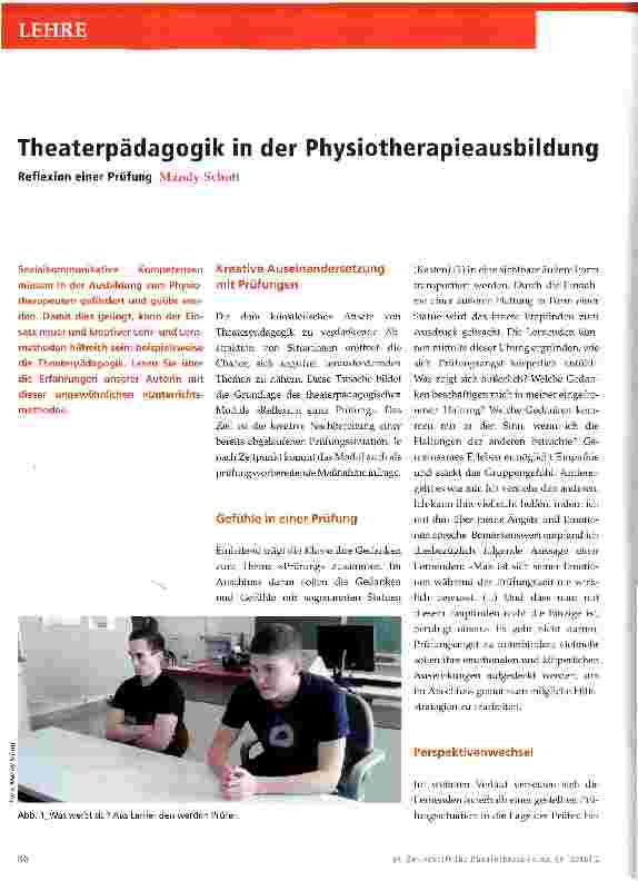Vorschauseite 1: Theaterpädagogik in der Physiotherapieausbildung