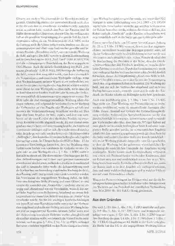 Vorschauseite 4: „1 Glas geschenkt: Zulässigkeit als Werbegabe