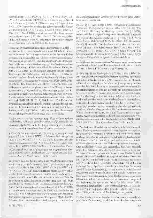 Vorschauseite 5: „1 Glas geschenkt: Zulässigkeit als Werbegabe