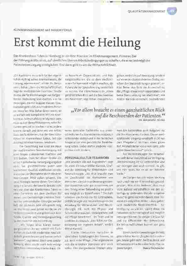 Vorschauseite 1: Erst kommt die Heilung