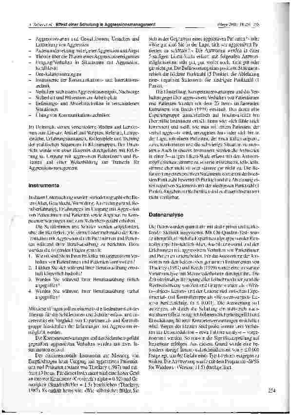 Vorschauseite 4: Effekt einer Schulung in Aggressionsmanagement bei Schülerinnen und Schülern in der Pflegeausbildung