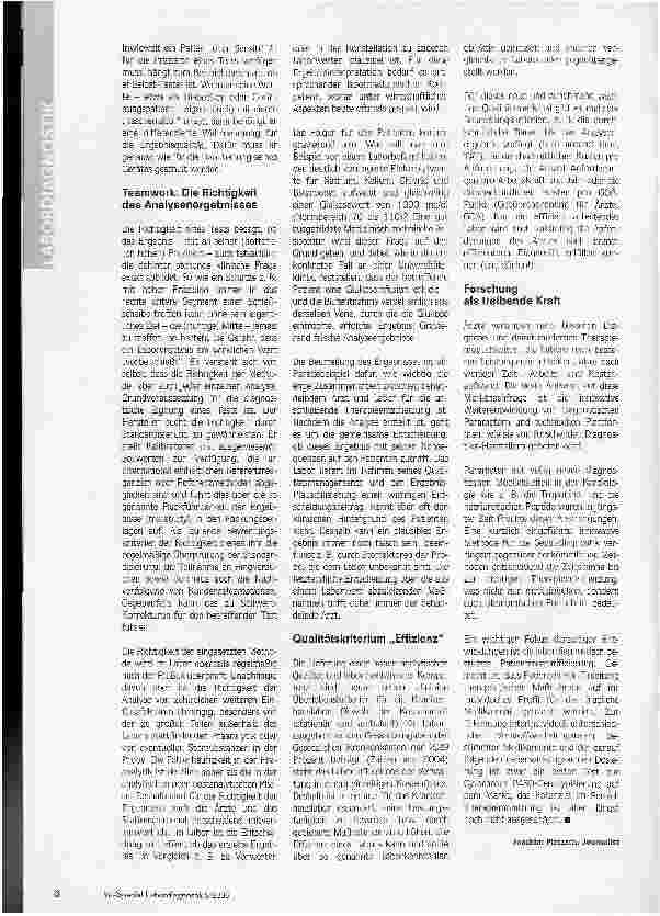 Vorschauseite 2: Das Labor braucht einen Imagewechsel
