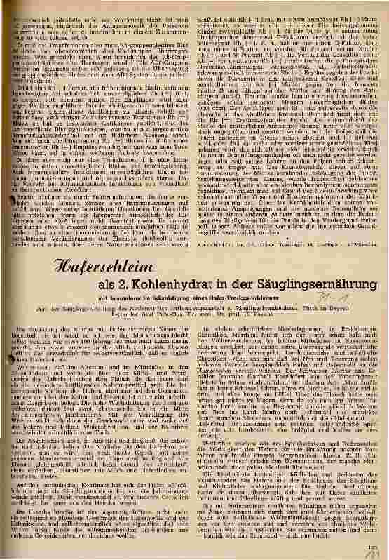 Vorschauseite 1: Haferschleim als 2. Kohlenhydrat in der Säuglingsnahrung mit besonderer Berücksichtigung eines Hafer-Trocken-Schleims