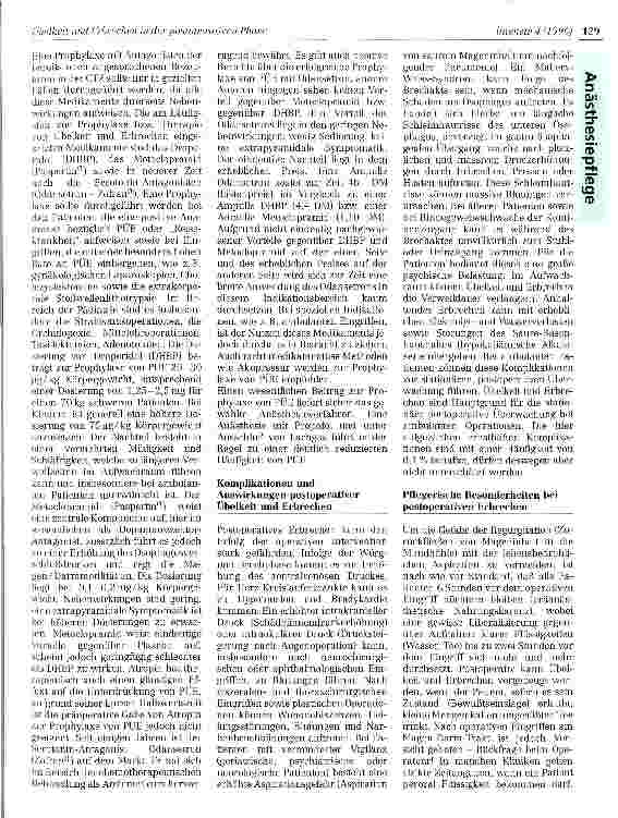 Vorschauseite 4: Übelkeit und Erbrechen in der postoperativen Phase -Ursachen, Probleme und prophylaktische Maßnahmen