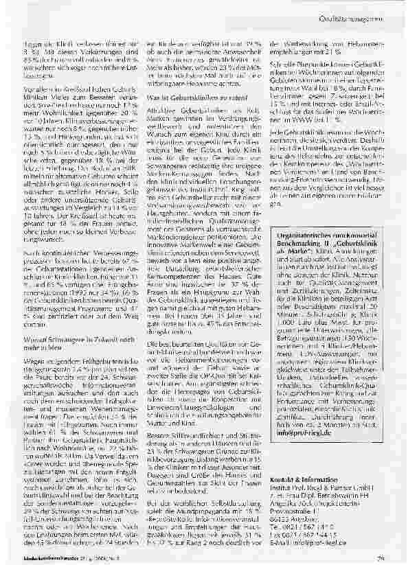 Vorschauseite 2: Wettbewerbsund Überlebensstrategien von Geburtskliniken