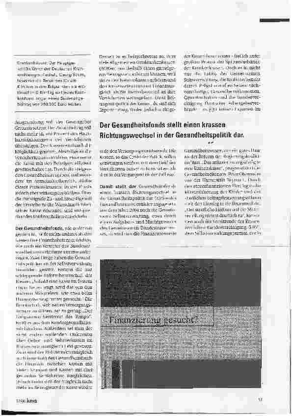 Vorschauseite 2: KENNZAHLEN DER GESUNDHEITSVERSORGUNG